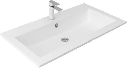 Раковина из искусственного камня Aquanet Электра НФ-00008412 90х50 полувстраиваемая цвет белый 1 отверстие под смеситель