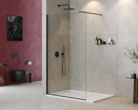 Душевая перегородка Cezares LIBERTA LIBERTA-L-1-140-120-C-NERO 140х195 стекло прозрачное профиль черный