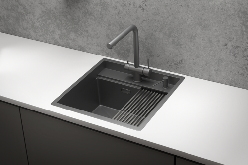 Кухонная мойка Granula Kitchen Space 5051, ГРАФИТ МАТОВЫЙ 50х51 цвет графит матовый поверхность матовая