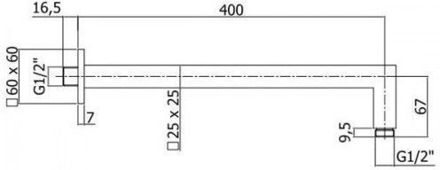 Держатель для верхнего душа Paffoni Quadro ZSOF063CR хром - фото 2