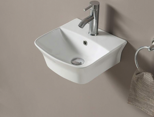 Раковина из санфаянса CeramaLux 78369C 55х43 подвесная цвет белый 1 отверстие под смеситель