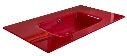 Раковина стеклянная Armadi Art Monaco 852-100-BR 81х52 полувстраиваемая цвет бордовый 1 отверстие под смеситель