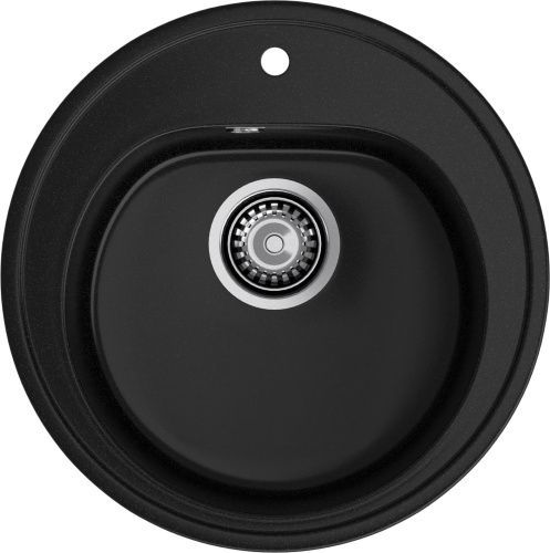 Кухонная мойка Granfest Rondo R-510 черный 51х51 цвет черный поверхность матовая