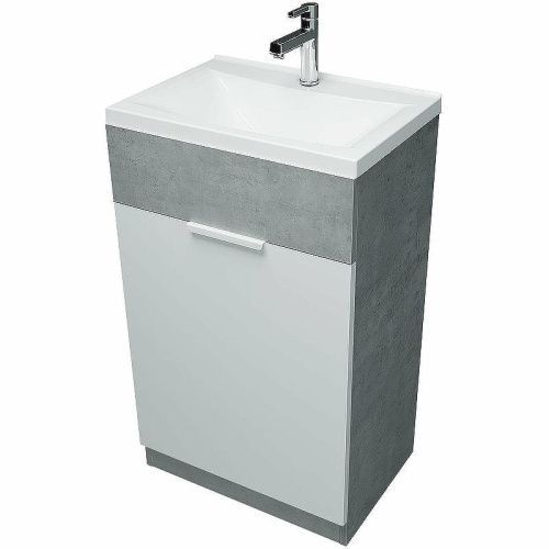 Тумба с раковиной 1MarKa Revo У99085 50х35х85 напольная цвет бетон светло-серый