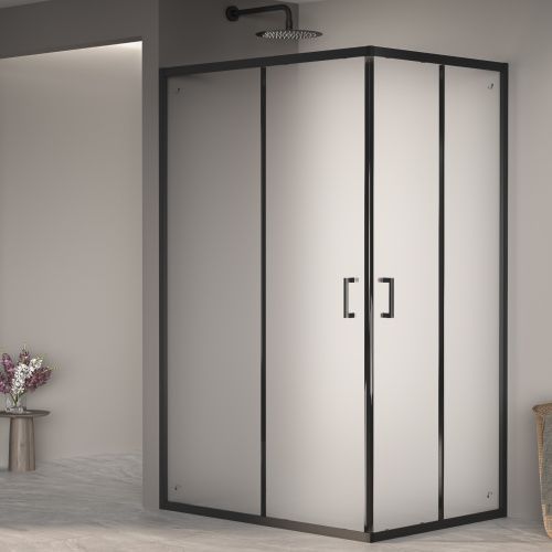 Душевой уголок RGW Passage 3508104082-24 80х120 стекло матовое профиль черный без поддона