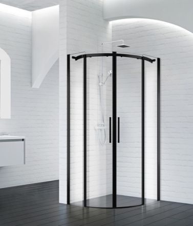 Душевой уголок BelBagno ACQUA ACQUA-R-2-90-C-NERO 90х90 стекло прозрачное профиль черный без поддона