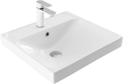 Раковина керамическая Aquanet Flash 00333265 51х47 полувстраиваемая цвет белый 1 отверстие под смеситель