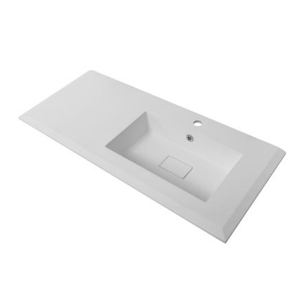 Раковина из искусственного камня Cezares 50214 104х46 подвесная цвет белый матовый 1 отверстие под смеситель