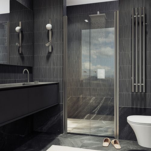 Душевая дверь Maybah Glass MGD-425-1 120х198 стекло прозрачное профиль белый матовый