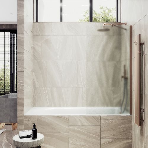 Душевая шторка на ванну Maybah Glass MGV-93-2ш 70х140 стекло тонированное профиль бронза ориентация универсальная