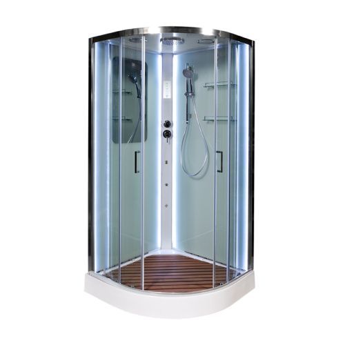 Душевая кабина AvaCan A01LED+GM 100х100 четверть круга с крышей ориентация универсальная