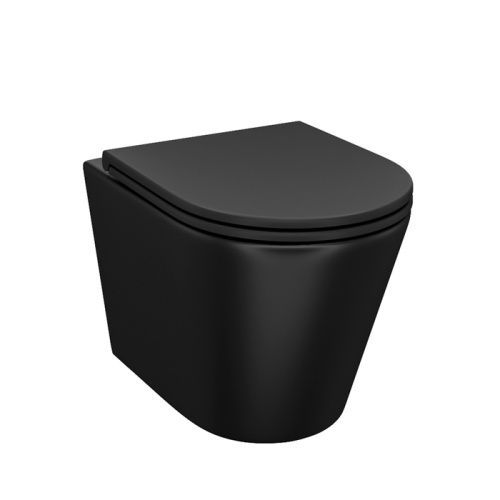 Унитаз подвесной IDDIS Calipso CALR3BMi25 черный с сиденьем микролифт безободковый каскадный смыв