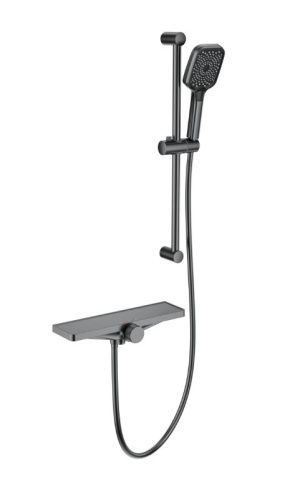 Смеситель для ванны Wonzon & Woghand WW-B2551-A-BGG настенный графит с термостатом