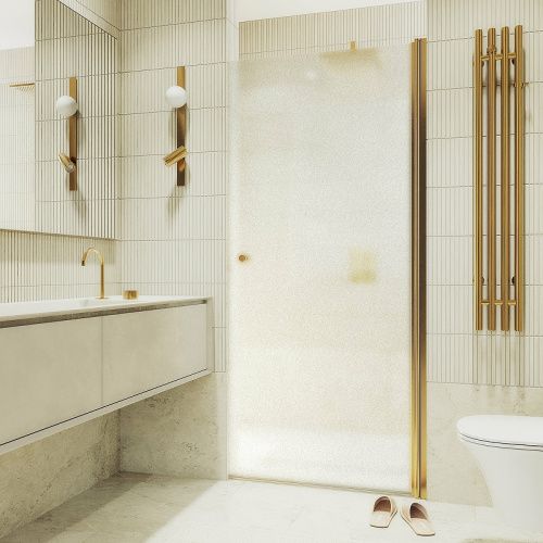 Душевая дверь Maybah Glass MGD-814-3 90х198 стекло тонированное профиль золото глянцевое