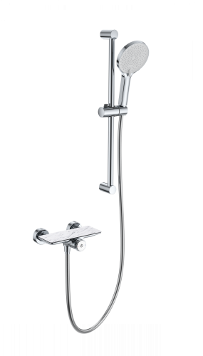 Душевой гарнитур со смесителем Wonzon & Woghand WW-B2052-A-CR настенный хром