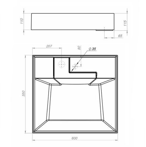 Раковина из литьевого мрамора Uperwood Top 291021039 60х55 над стиральной машиной цвет белый - фото 4