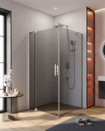 Душевой уголок Cezares SLIDER SLIDER-AH-1-100-90/100-GRIGIO-Cr 90х100 стекло тонированное профиль хром глянцевый без поддона