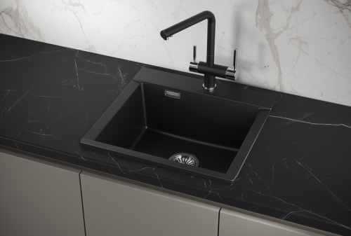 Кухонная мойка Granula 5201, ТУРМАЛИН 52х50 цвет черный поверхность матовая