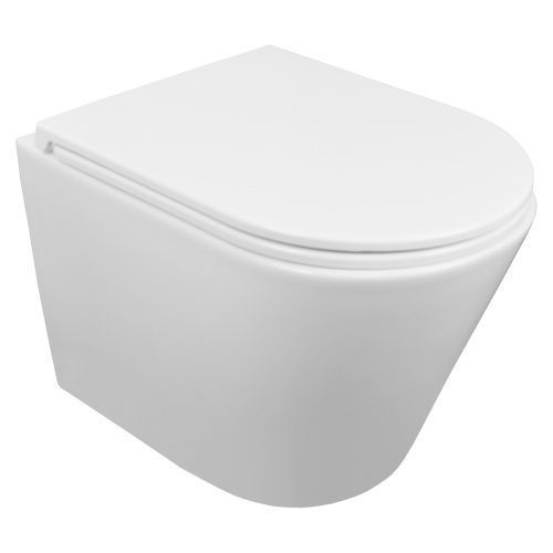 Унитаз подвесной Azario Teramo AZ-0053-UQ3 белый с сиденьем микролифт безободковый смыв торнадо