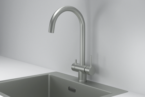 Смеситель для кухни Granula Kitchen Space 7104, СТАЛЬ МАТОВАЯ на мойку сталь матовая