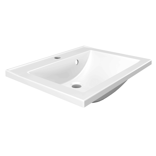 Раковина из литьевого мрамора Paola Paola Roma 580 58х45 полувстраиваемая цвет белый глянцевый 1 отверстие под смеситель