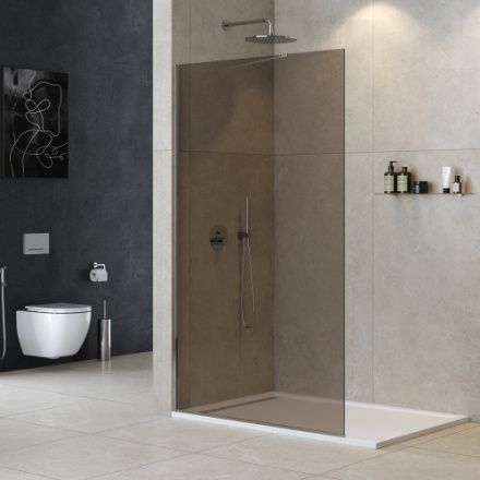 Душевая перегородка Cezares LIBERTA LIBERTA-L-1-TB-120-BR-Cr 120х195 стекло тонированное профиль хром глянцевый