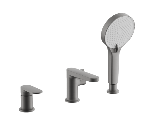 Смеситель BELZ B66713-3 на борт ванны оружейная сталь