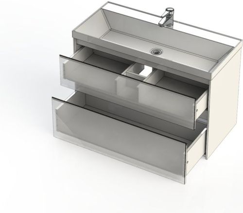 Тумба под раковину Aquanet Гласс 00235664 99х45х61 напольная/подвесная цвет белый