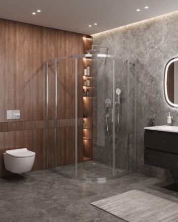 Душевой уголок Cezares MOLVENO MOLVENO-RH-11-120/110-C-Cr-IV 120х110 стекло прозрачное профиль хром глянцевый без поддона