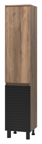 Шкаф-пенал Brevita Dakota DAK-050350-19/02Л 35х34х165 напольный/подвесной цвет черный/коричневый
