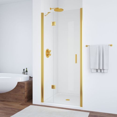 Душевая дверь Vegas-Glass AFP TUR+NOVO AFP TUR NOVO h1890 90 09 crystalvision L 90х190 стекло прозрачное профиль золото