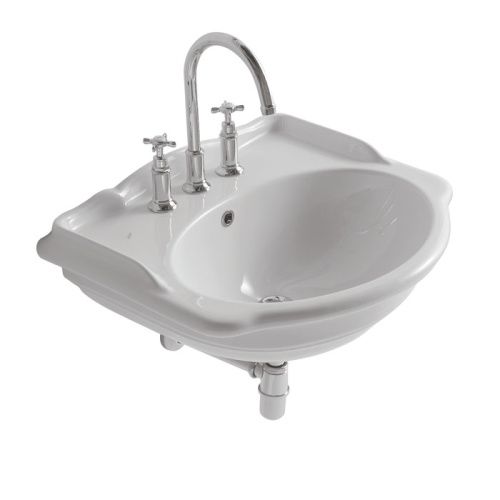 Раковина керамическая Globo Paestum 62 см PA057.BI*1 подвесная цвет белый 1 отверстие под смеситель