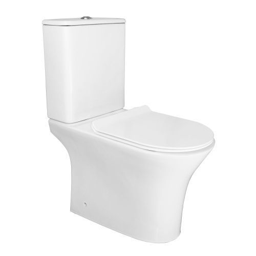 Унитаз-компакт напольный с бачком Azario FRETTA ROUND AZ-1217 + AZ-1216 белый с сиденьем микролифт безободковый каскадный смыв