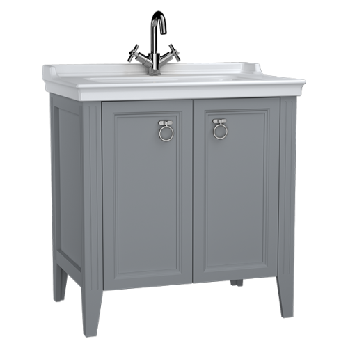 Тумба с раковиной Vitra Valarte 62154 80х53х88 напольная цвет серый матовый