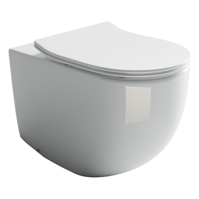 Унитаз приставной Ceramica Nova METROPOL CN4004 белый с сиденьем микролифт безободковый душевой смыв