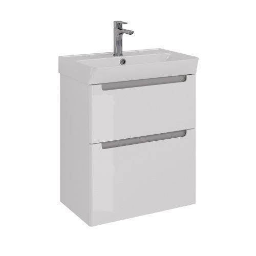 Тумба под раковину LeMark Buno LM04B60T 58х35х65 напольная/подвесная цвет белый/серый