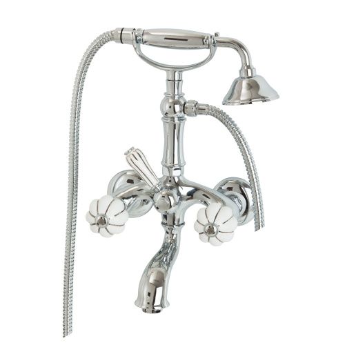 Смеситель для ванны Migliore OLIVIA 19012 настенный белый/платина/хром