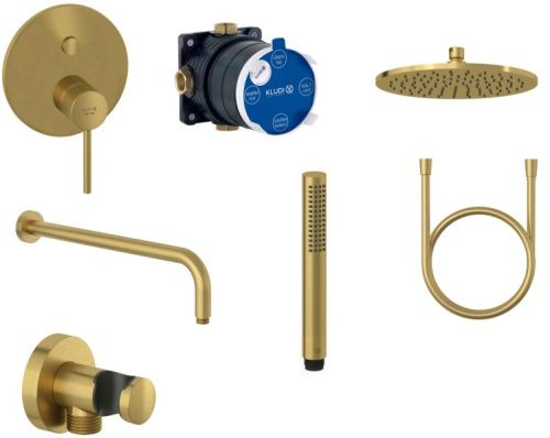 Душевой гарнитур Kludi BOZZ 38658N076 настенный встраиваемый золото брашированное/шлифованное