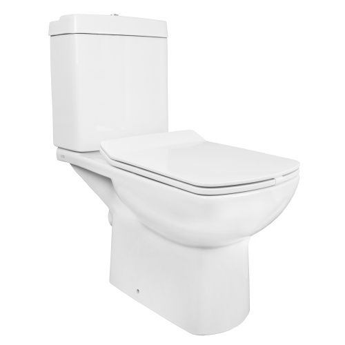 Унитаз-компакт напольный с бачком Creo Ceramique TOURS TO1003N+TO1002RS белый с сиденьем микролифт безободковый каскадный смыв
