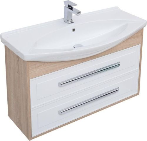 Тумба под раковину Aquanet Остин 00252676 101х33х65 напольная/подвесная цвет белый/светлое дерево