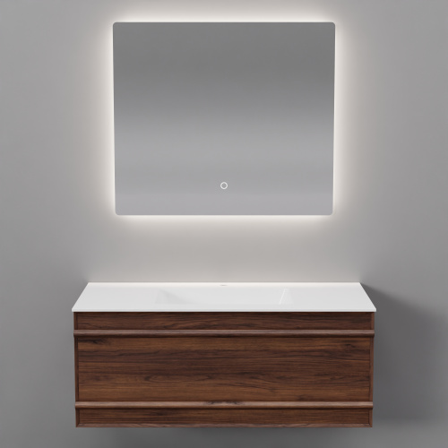 Тумба с раковиной+зеркало Art Decco Bridget (Бриджит) ABR10W22S2M0 100x45x40 подвесная цвет черный орех