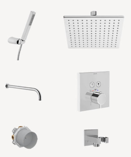 Душевой гарнитур Vitra Square A49309EXP настенный хром