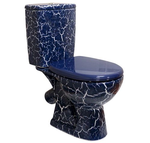 Унитаз-компакт напольный с бачком Rosa Уют Вн УнкСк03 синий с сиденьем каскадный смыв