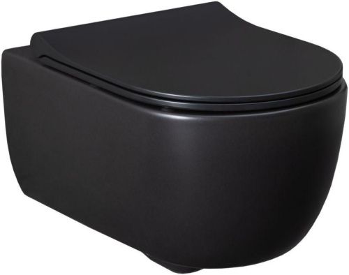 Чаша унитаза подвесная Allen Brau Priority 4.31001.31 цвет черный матовый без сиденья безободковая каскадный смыв