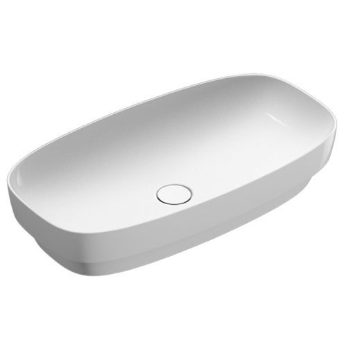 Раковина керамическая Catalano Alvea 75 см 624750001 полувстраиваемая цвет белый без отверстий под смеситель