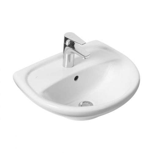 Раковина из сантехнического фарфора Jika Lyra 8142710001049 45х55 подвесная цвет белый 1 отверстие под смеситель