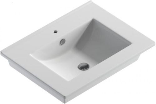 Раковина керамическая Sanita Luxe Quadro WB.FN/Quadro/60-C/WHT.G/S1 60х50 накладная цвет белый 1 отверстие под смеситель