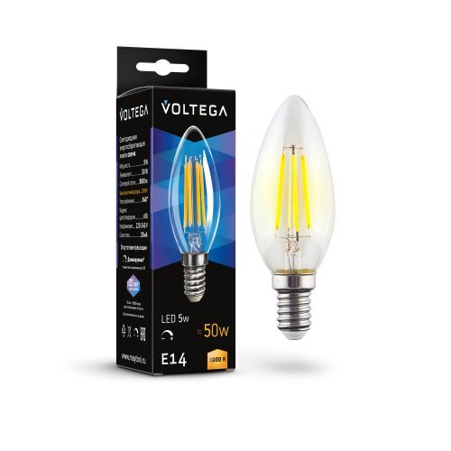 Лампа светодиодная Voltega Candle dim 5W 7200