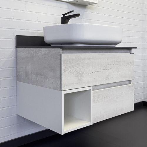 Тумба с раковиной Comforty Прага 00-00014832CF 76х52х63 подвесная цвет дуб белый