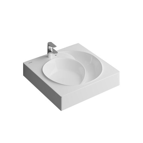 Раковина из искусственного мрамора Grossman Neo 2606001 60х60 подвесная цвет белый 1 отверстие под смеситель